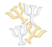 OKUMEYR Broche Símbolo de Psicología de Aleación Metálica, Set de 4 Piezas (2 Dorados y 2 Plateados), Pin de Solapa para Mujer, Accesorio Vintage para Ropa y Vestidos, Adecuado para Uso