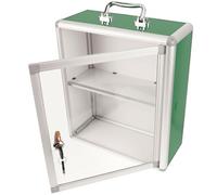 OKUMEYR Caja Botiquín Primeros Auxilios Montaje Pared con Cerradura Organizador Médico Multicompartimentos para Uso Público y Hogar Diseño Seguro y Accesible