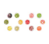 OKUMEYR Caja de 12 Colores de Adornos de Arcilla Polimérica en Forma de Frutas para Manicura DIY Lentejuelas Ecológicas y Accesorios para Arte de Uñas