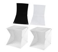 OKUMEYR Caja de Luz Portátil para Fotografía 30 CM con 2 Luces LED 2 Fondos Negro y Blanco Kit Iluminación para Estudio Fotográfico de Productos Pequeños como Joyas y Accesorios