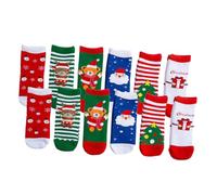 OKUMEYR Calcetines Navideños para Ñiño 1-3 Años 6 Pares de Algodón Peinado Calcetines Térmicos Infantiles de Media Caña Diseño de Dibujos Animados Calentadores para Invierno y Regalos