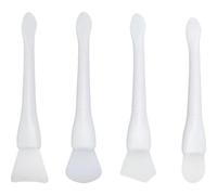 OKUMEYR Cepillo Aplicador de Mascarilla Facial Doble Extremo de Silicona y Plástico para Cuidado Cutáneo Agarre Cómodo, Pack de 4 Piezas Blanco