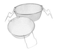 OKUMEYR Cesta Juego de 2 Piezas para Freír Asa Ergonómica de Acero Inoxidable Que Previene Quemaduras Adecuado para Freír Papas y Alimentos en Cocina en Cocina