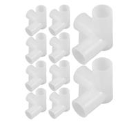 OKUMEYR Conector de Barra de Armario de Plástico Blanco de 3 Vías para Sistema Modular, 10 Piezas, Soporte para Cargas Pesadas y Organización en Dormitorio