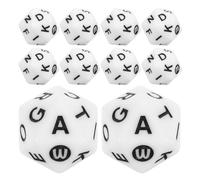 OKUMEYR Dados de 20 Caras con Letras para Juegos de ortografía DIY y Aprendizaje de Artes del lenguaje, 40 Piezas en acrílico Blanco para