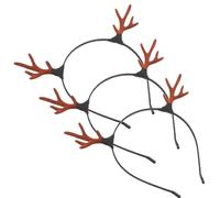 OKUMEYR Diadema de Astas de Reno de Aleación en Color Café, Paquete de 3 Piezas, Diseño Único Decorativo para Cosplay y Fiestas, Accesorio Cabello Que Se Mantiene Firme