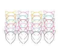 OKUMEYR Diadema Orejas de Gato de Plástico para Cosplay y Disfraces, Superficie Lisa, Pack de 24 Piezas para Uso Diario y Decoración en Fiestas Color Aleatorio