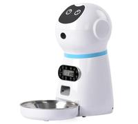 OKUMEYR Dispensador de Comida para Mascotas y Capacidad de 3.5l con Temporizador Digital Alimentador Automático para Gatos con Impelente Flexible y Uso Doméstico Personal