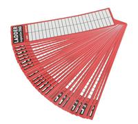 OKUMEYR Etiquetas Adhesivas Autoadhesivas de Inspección 50 Piezas Impermeables para Seguimiento Profesional y Gestión Continua para Escaleras Rojas en Construcción
