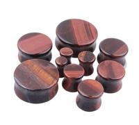 OKUMEYR Expansores Banquete Fáciles Orejas de Combinar de Cómodos y Tapones de Piedra Café, para Boda para Perforaciones