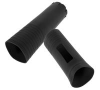 OKUMEYR Funda Protectora de Silicona Antideslizante y Antivibraciones para Mango de Micrófono Inalámbrico Color Negro Compatible Varios Modelos Accesorio para Karaoke y Uso Profesional