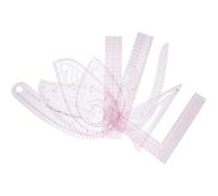 OKUMEYR Juego de Reglas para Costura Multifuncional de Plástico Transparente 9 Piezas para Diseño y Patronaje en Proyectos DIY y Confección en Casa