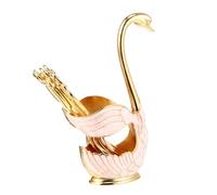 OKUMEYR Juego de Tenedores de Postre para Aperitivos y Frutas 7 Piezas Diseño Cisne Dorado y Aleación de Zinc Resistente Tamaño Delicado para Uso en Hogar Bar y Fiestas Vajilla