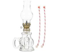 OKUMEYR Lámpara de Aceite Vintage Hogar Pantalla de Vidrio Resistente al Viento y Regulador de Llama de Metal para Iluminación de Emergencia en Granjas y Iglesias