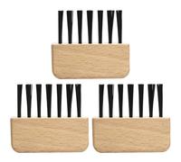 OKUMEYR Limpiador de Cepillos de Madera 3 Piezas para Peines y Cepillos de Cabello, Fácil de Sostener No Daña el Cabello, Adecuado para Uso en Casa y Salón