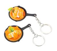 OKUMEYR Llavero Colgante Mini Sartén Diseño Exquisito y Creativo, Hecho de Pvc y Aleación, 2 Piezas para Decoración y Evitar Pérdidas en Mochilas o Llaves Estilo Varios estilos