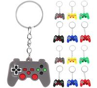 OKUMEYR Llavero Diseño de Mando de Videojuegos, Pack de 30 Piezas de Silicona y Acero Inoxidable, Ligero y Portátil para Regalos de Cumpleaños Temáticos Varios estilos