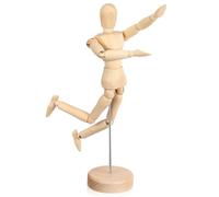 OKUMEYR Maniquí para Dibujo de Madera Base Estable y Representación Realista, Modelo Artístico Tallado Detallado y Acabado Liso para Figuras Corporales