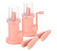 OKUMEYR Máquina de Tejer de Mano, Enrollador de Cuerda Portátil, Juego de 2 Set, Rosa, Plástico y Metal, con Clip, para Pulseras y Objetos Decorativos, para Principiantes y Aficionados