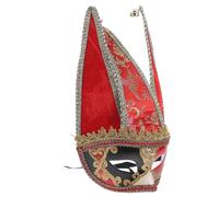 OKUMEYR Máscara Veneciana de Carnaval para Hombre en Plástico Rojo, Disfraz Clásico para Cosplay y Fiestas de Carnaval