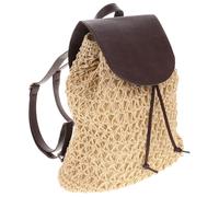 OKUMEYR Mochila Pequeña de Rafia para Mujer con Cordón y Bolsillo Interior, Resistente y Reutilizable, Adecuado Escuela Vida Diaria