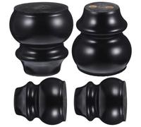 OKUMEYR Patas de Madera Maciza para Sofá y Mueble, 4 Piezas Negras | Tornillos y Tuercas, Taladros Previos y Tacos, para Aparador y Sofá, Eleva Altura y Protege Suelo