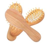 OKUMEYR Peine Masajeador Cojín de Aire Portátil, Set de 3 Mini Peines de Madera en Color Claro, Cepillos Multiusos para Peinar y Estimular el Cuero Cabelludo, Adecuado para Viaje y