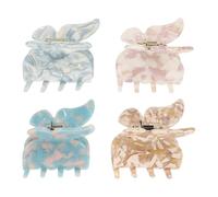 OKUMEYR Pinzas Pelo Sujetan Bien sin Caer Diseño de Mariposas 4 Piezas de Acetato en Estilo Delicado y Elegante Ideales para Mujeres y Amigas