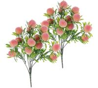 OKUMEYR Ramas de Melocotón Artificiales Realistas para Decoración de Jardín y Cestas de Flores, Plástico Reutilizable Fácil de Cuidar, 2 Piezas para Uso Todo el Año