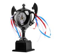 OKUMEYR Reloj Despertador Forma de Trofeo, Reloj de Mesita de Noche, Abs Plata, Cómodo al Tacto, No Fácil de Romper, Obsequio de Graduación y Reconocimiento para Estudiantes y Amigos