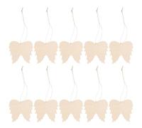 OKUMEYR Rodajas de Madera sin Terminar Beige en Forma de Ala de Ángel, Set de 10 Piezas para Proyectos Artísticos y Decoración de Fiesta Navideña