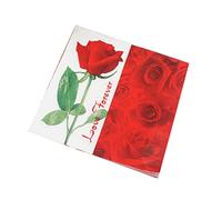 OKUMEYR Servilletas de Papel con Rosas de Wood Pulp Servilletas de Fiesta con Estampado de Rosas Rojas para Reuniones en Casa Paquete de 20
