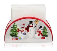 OKUMEYR Servilletero Cerámico Navideño de Estilo Nórdico para Restaurantes y Mesas de Cocina Porta Pañuelos Decorativo Diseño para Reuniones y Uso Diario