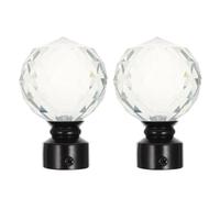 OKUMEYR Tapones Accesorios Retro para Negro Cabeza de Barra de Cortina de Hierro 2 Piezas para en Dormitorio y Dormitorio Universitario