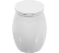 OKUMEYR Urna para Cenizas de Aleación de Aluminio Blanco, Urna Funeraria Grabado Doble Corazón, Práctica para Almacenamiento y Recuerdo