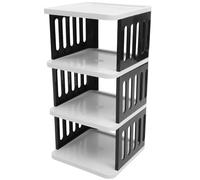 OKUMEYR Zapatero Vertical Pequeño de Plástico, 4 Niveles, para Zapatos | Diseño Estrecho y Compacto, Fácil de Mover y Limpiar, Adecuado para Dormitorio y Pasillo