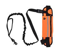 Okuyonic Correa de correr para perros, tejido de buceo de poliéster, imitación de nailon, tira reflectante, bolsa de deporte, correa para perro, traje para correr, caminar, senderismo (naranja)