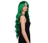 OKVGO Peluca de pelo largo y natural para mujer, para fiestas de cosplay y uso diario, color verde