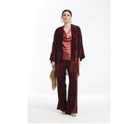 OKY Crushed Velvet Set Kijumpsuit And Trousers Russet Orange Talla: 44 | Pantalones de campana Outlet | Mujer | Marrón