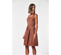 OKY Embroidery Voile Monix Dress Brown-white-31 Talla: 40 | Mini Vestidos Outlet | Mujer | Marrón