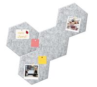 Okydoky Tablón de anuncios de fieltro autoadhesivo, 19 x 22 cm, 4 unidades de tablero de notas hexagonal para manualidades, tabla de corcho, tablones de fieltro para oficina, hogar, dormitorio,