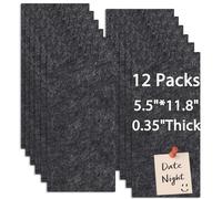 Okydoky Tablón de Anuncios de Fieltro Autoadhesivo, 30 x 14 cm, 12 Unidades - Tablero de Corcho y Cerámica para Decoración de Pared en Casa, Oficina, Aula