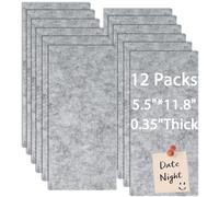 Okydoky Tablón de Anuncios de Fieltro Autoadhesivo, 30 x 14 cm, 12 Unidades - Tablón de Cerámica, Corcho para Decoración de Pared (GY-1430)