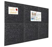 Okydoky Tablón de anuncios de fieltro autoadhesivo, 30 x 30 cm, 6 unidades, tablón de anuncios de cerámica, tablero de corcho, tablones de fieltro para decoración de pared en casa, oficina, aula