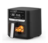 OKYUK Air Fryer 6L, Freidora de Aire, Freidora Aire Ventana Visualización, Freidora sin aceite, 8 programas, pantalla LED digital, temporizador, fácil de usar, Temperatura 80-200°C