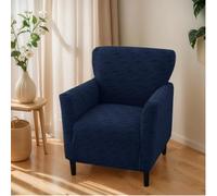 OKYUK Funda para Sillón Elástica Antideslizante Jacquard, Protección Completa, Ideal para Niños y Mascotas, Lavable a Máquina, Diseño Moderno (Cuadros Azul Marino)