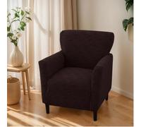 OKYUK Funda para Sillón Elástica Antideslizante Jacquard, Protección Completa, Ideal para Niños y Mascotas, Lavable a Máquina, Diseño Moderno(Cuadros Chocolate)