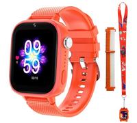 OKYUK Reloj Inteligente 4G para niños, con teléfono y GPS, Multifuncional, con videollamada, Modos Deportivos, Reloj Despertador, App Store integrada, para niños y niñas, Color Naranja