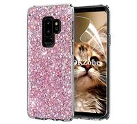 OKZone Caja de la Galaxia S9 Además, la Cubierta de Piel del Brillo de Bling de la Chispa Diseño Slim Fit Gel TPU de Silicona Samsung Galaxy S9 Plus Pink