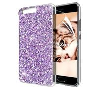 OKZone Funda Huawei P10 Carcasa Purpurina, Cárcasa Brilla Glitter Brillante TPU Silicona Teléfono Smartphone Funda Móvil Case [Protección a Pantalla y Cámara] para Huawei P10 (Púrpura)